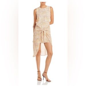 BCBGMAXAZRIA 2VX3D47  Fit&Flare High Low Asymmetrical Hem Tie Waist Midi NWT